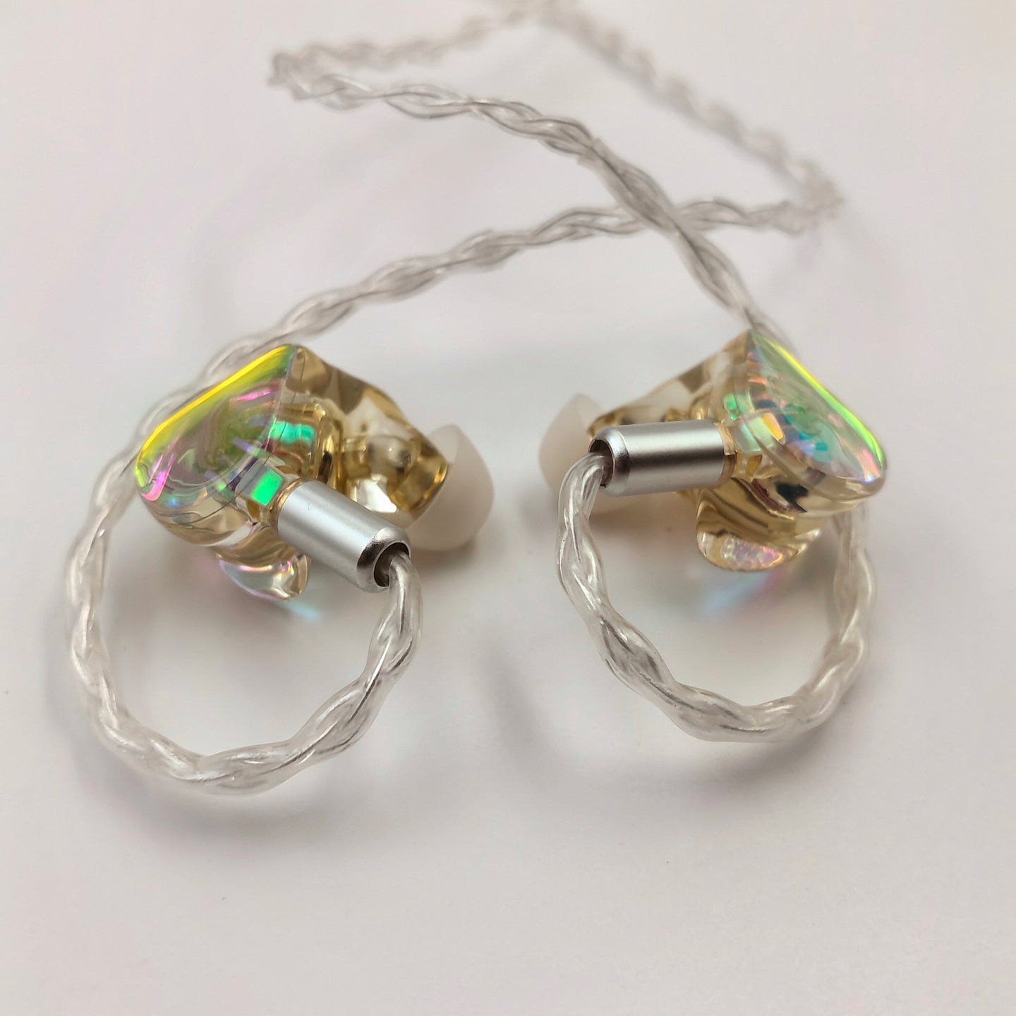 Iridescent Resin Wired In Ear Headphones,  Optional Mic & Type-C Plug for Daily Music Calls