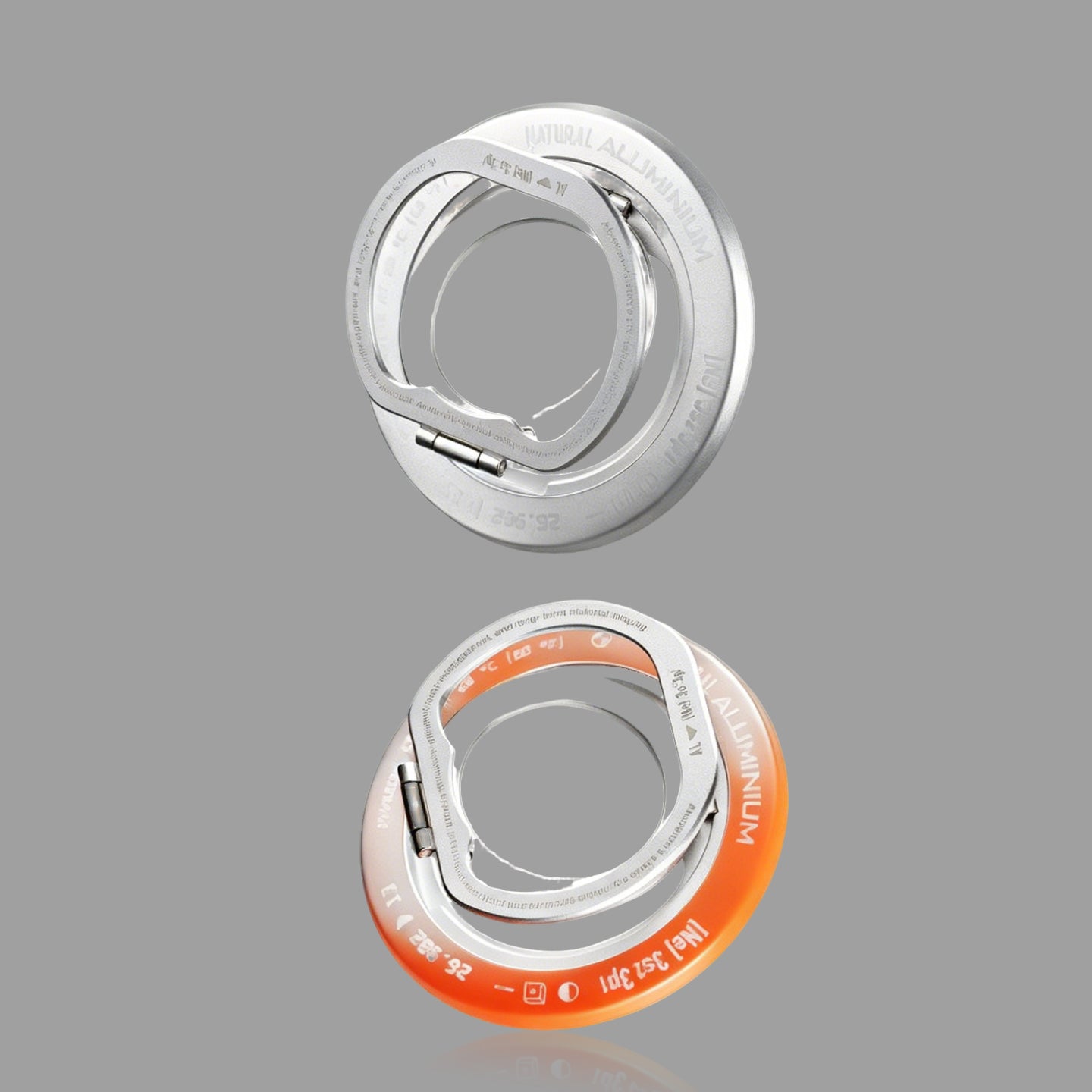 アルミニウム合金製マグネット式スマホリングホルダー、360°回転式マルチアングルスタンド（MagSafe対応デバイス用）