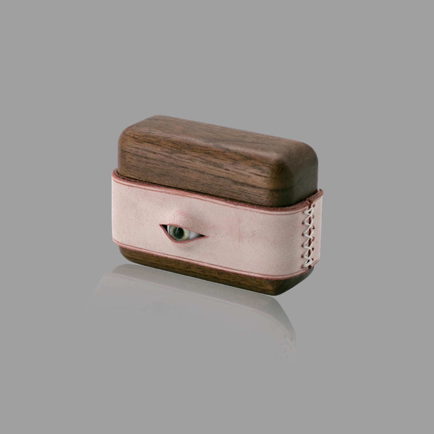 Wood & Leather AirPods Case with Handmade Eye Detail