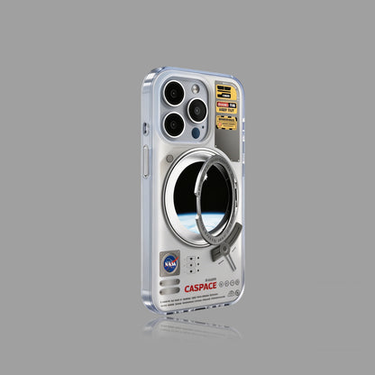 360도 회전 스탠드가 있는 스페이스 캡슐 MagSafe 아이폰 케이스