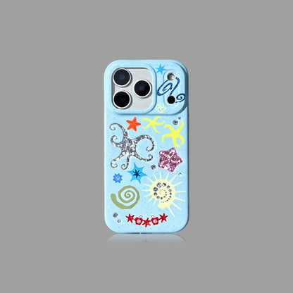 Ocean & Beach Themed iPhone Case with Beaded Strap & Charm