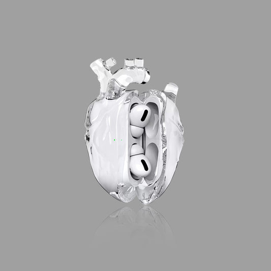 3D Heart Clear Silicone AirPods Case