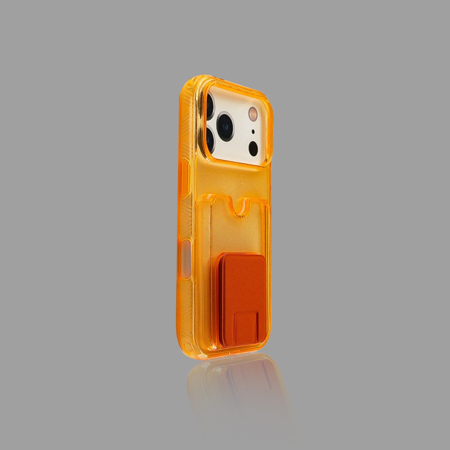 Glitter Clear iPhone Case with Card Slot & Stand