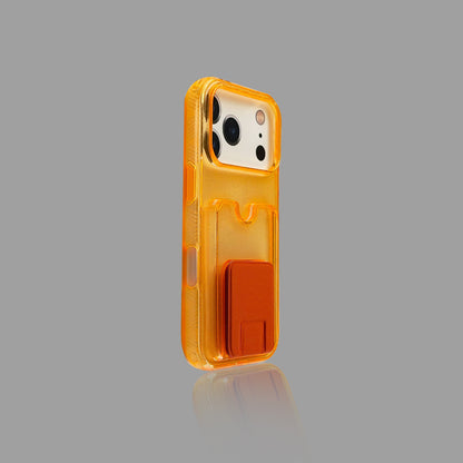 Glitter Clear iPhone Case with Card Slot & Stand