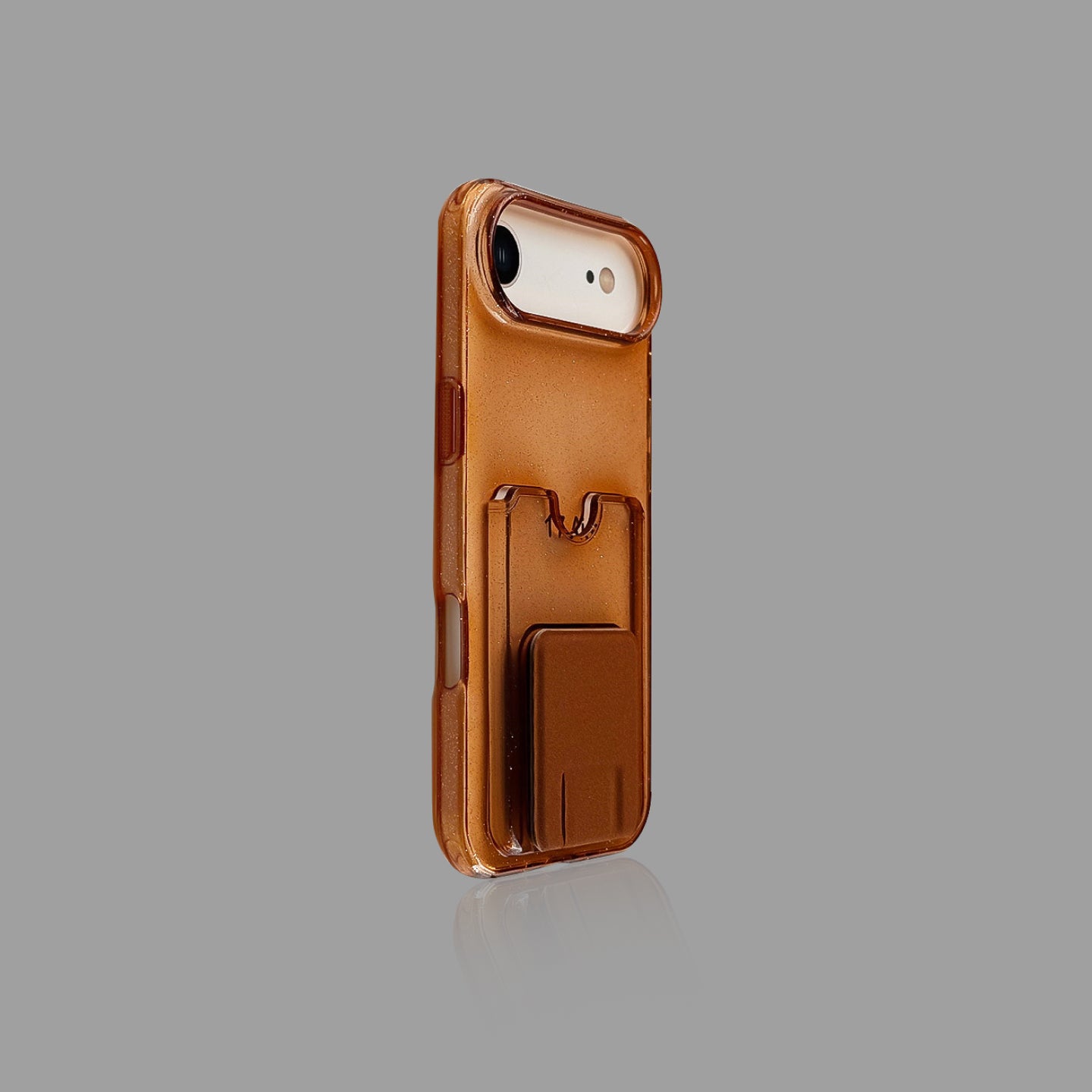 Glitter Clear iPhone Case with Card Slot & Stand