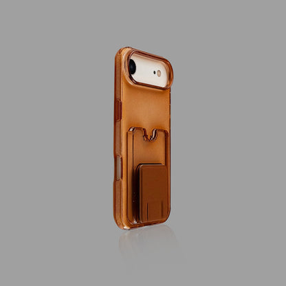 Glitter Clear iPhone Case with Card Slot & Stand