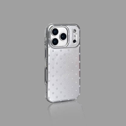 Silver Star Pattern iPhone Case , Magnetic Card Holder & Heart Stand Options