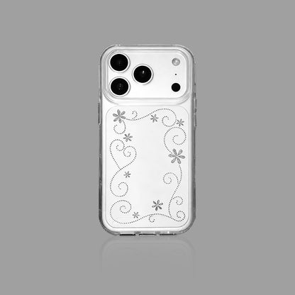 Silver Pattern IMD Clear iPhone Case