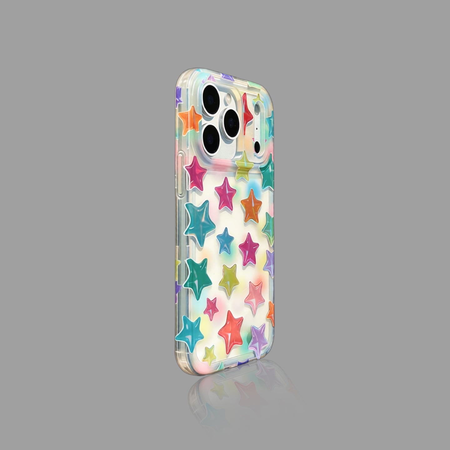 Dopamine Holographic Star iPhone Case, Semi-Transparent