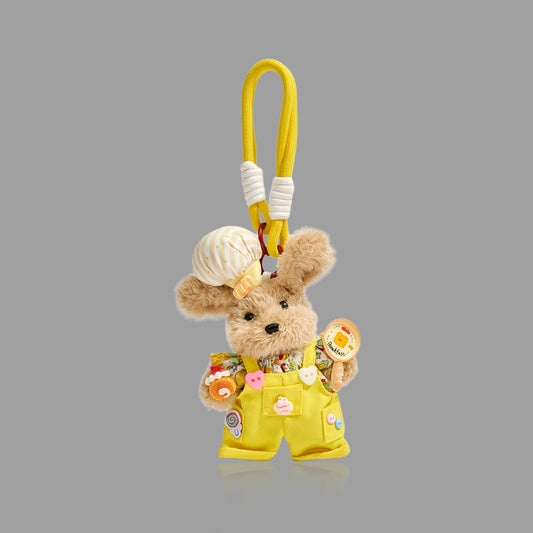 Cute Dessert Dog/Bear Plush Keychain, Soft Bag Charm Car Pendant