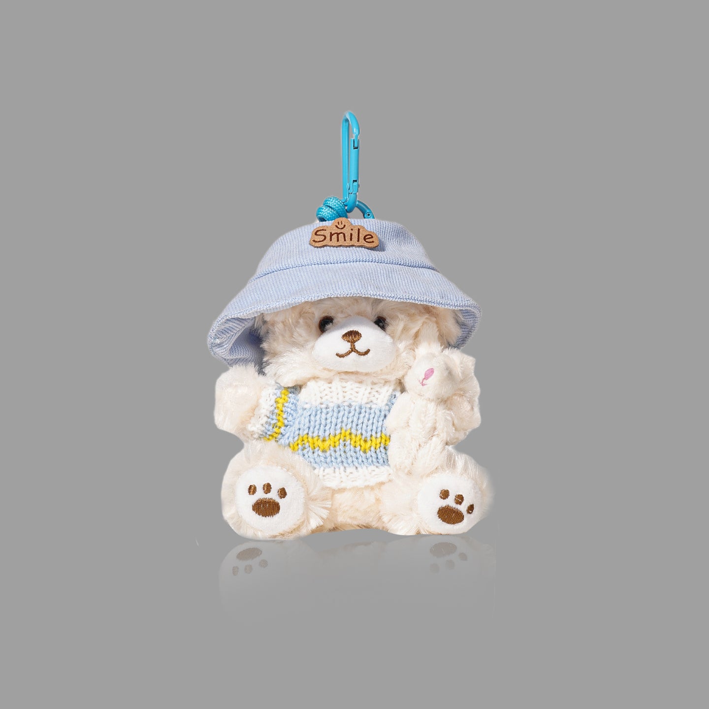 귀여운 플러시 곰 인형 가방 참, 토끼가 곰을 안고 있는 백팩 펜던트