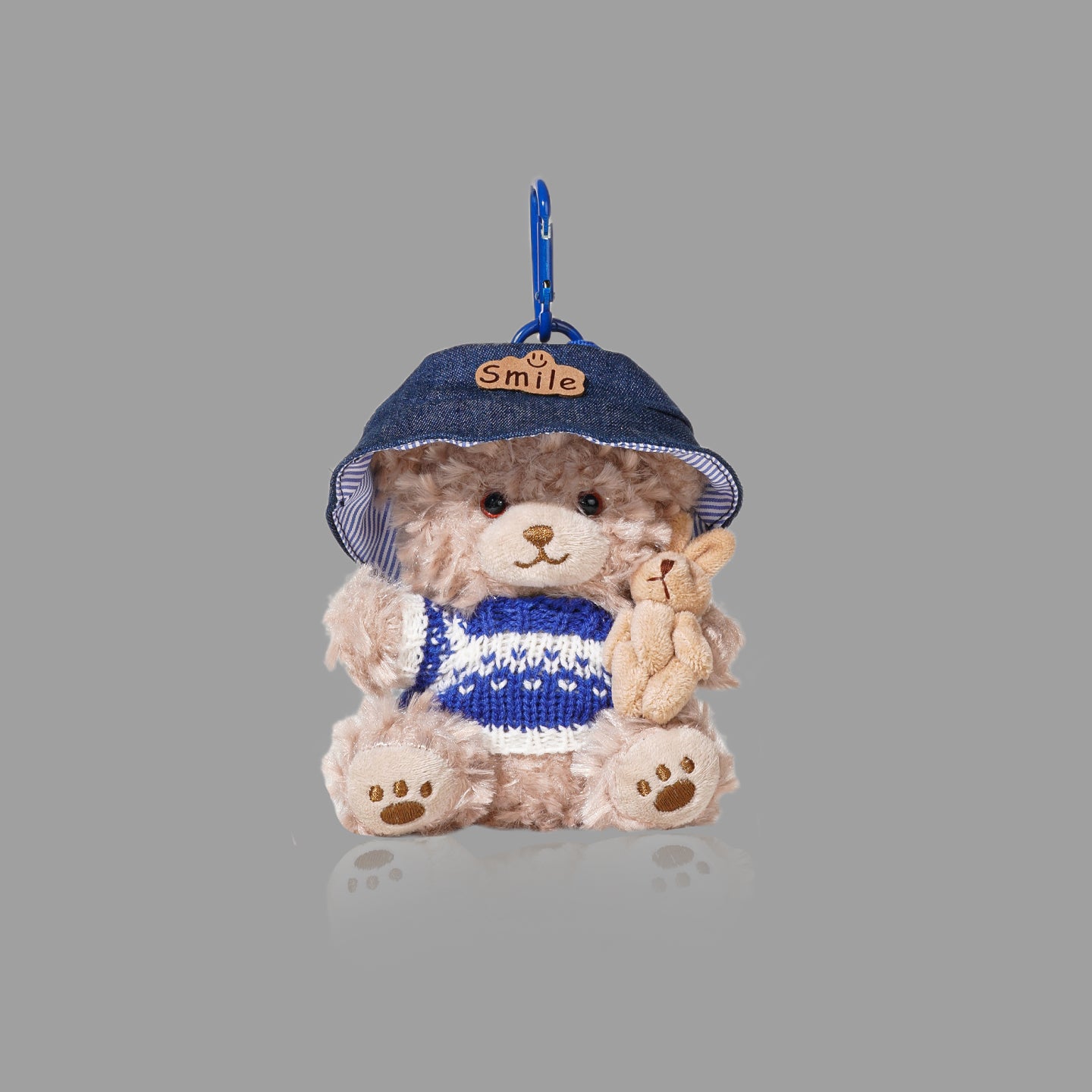 귀여운 플러시 곰 인형 가방 참, 토끼가 곰을 안고 있는 백팩 펜던트
