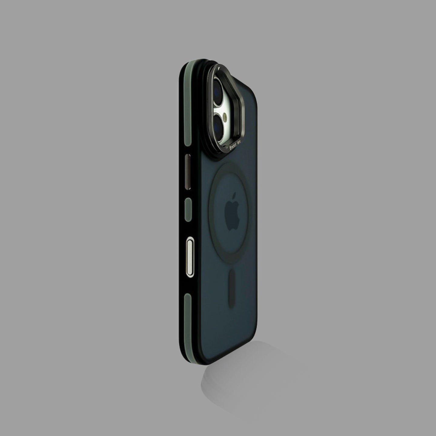 Matte Dark Color MagSafe iPhone Case with Integrated Lens Kickstand