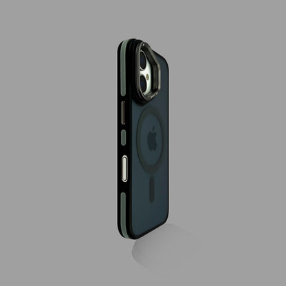 Matte Dark Color MagSafe iPhone Case with Integrated Lens Kickstand