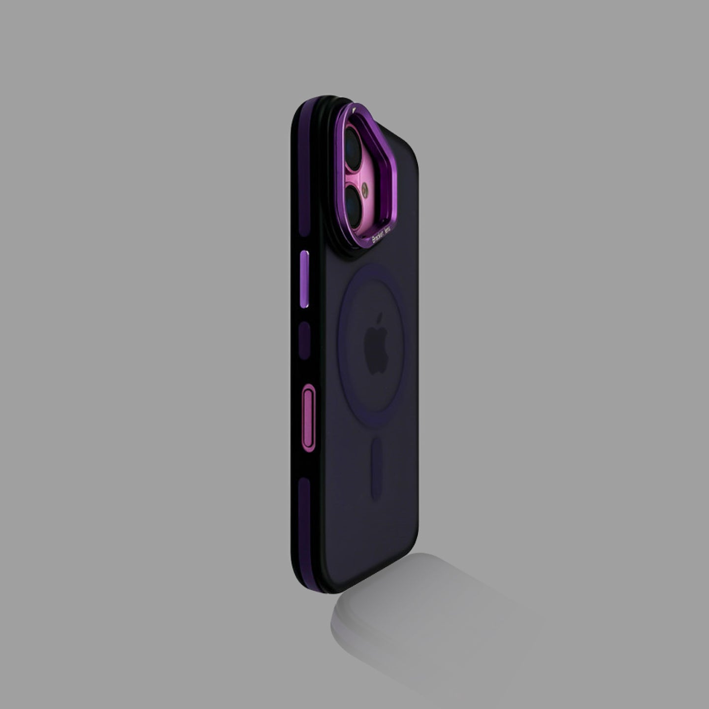 Matte Dark Color MagSafe iPhone Case with Integrated Lens Kickstand