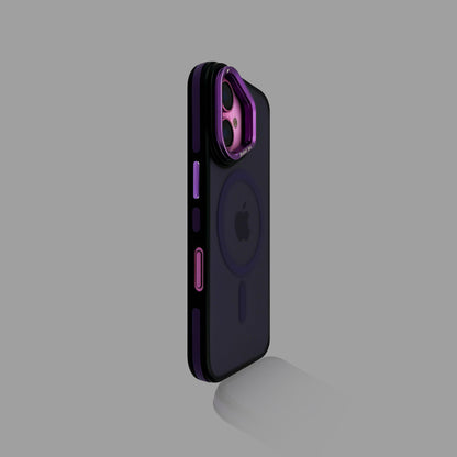 Matte Dark Color MagSafe iPhone Case with Integrated Lens Kickstand
