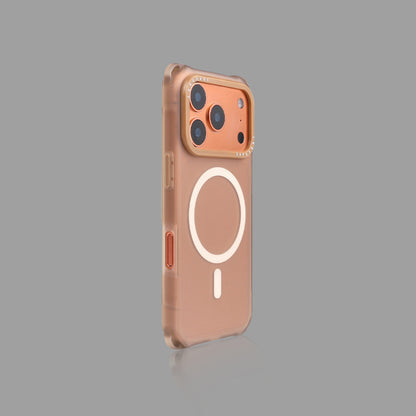 Solid Color Frosted MagSafe iPhone Case, Four-Corner Lanyard Hole Shockproof Protective Cover