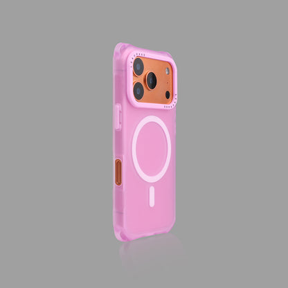 Solid Color Frosted MagSafe iPhone Case, Four-Corner Lanyard Hole Shockproof Protective Cover