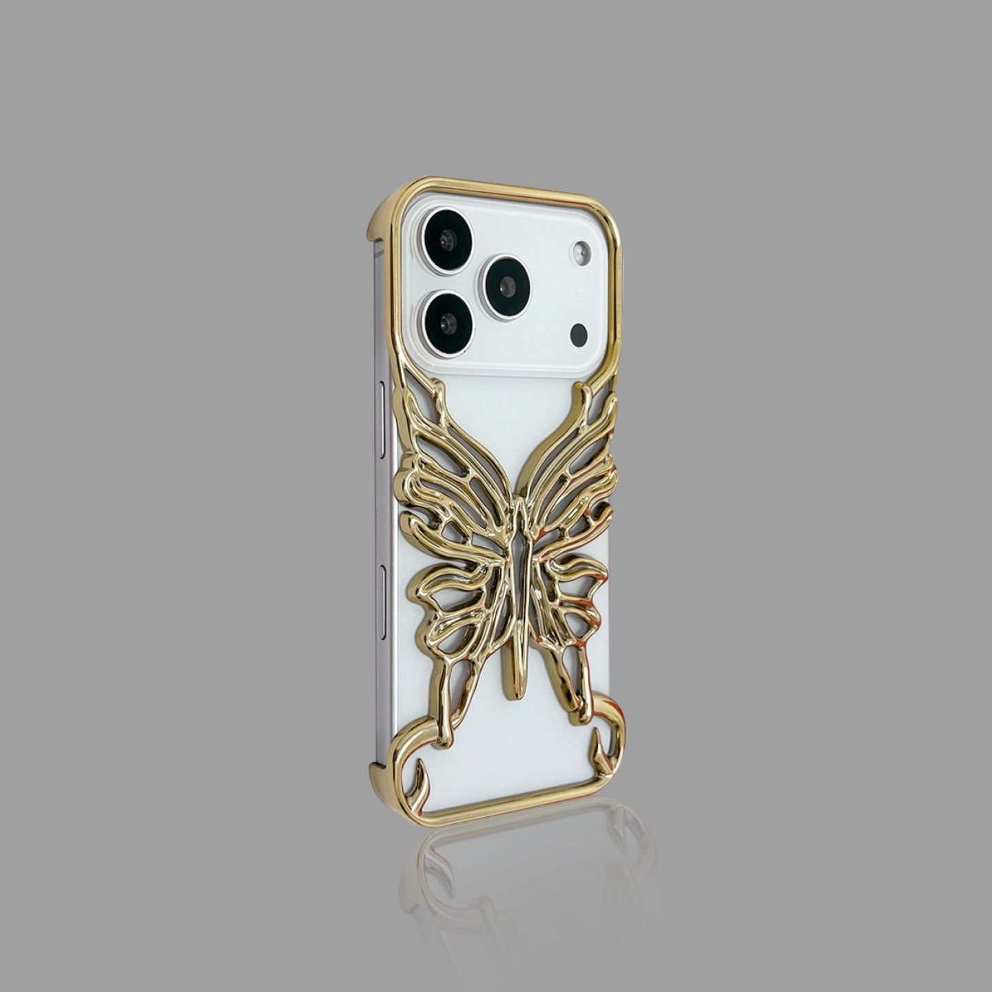 Premium Electroplated Hollow Butterfly iPhone Case
