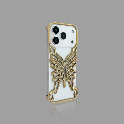 Premium Electroplated Hollow Butterfly iPhone Case