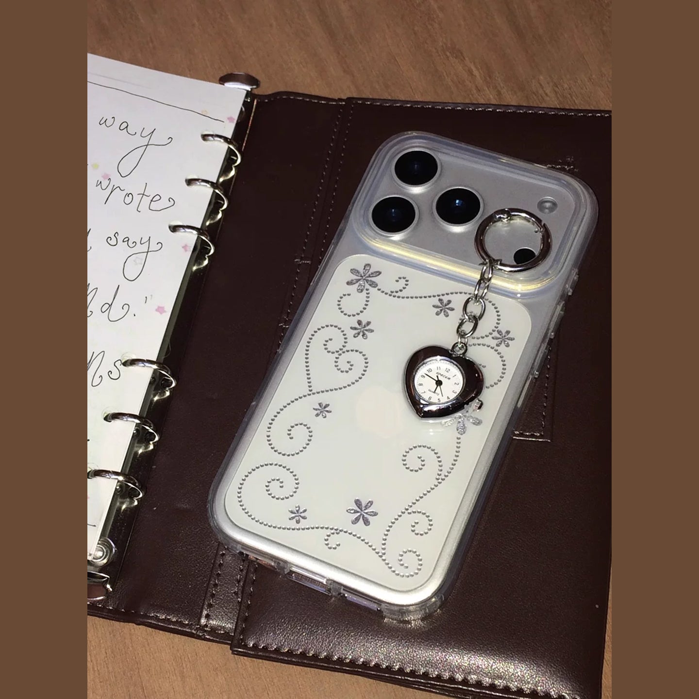 Silver Pattern IMD Clear iPhone Case