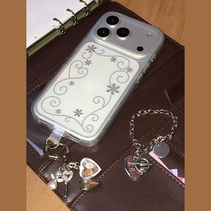 Silver Pattern IMD Clear iPhone Case