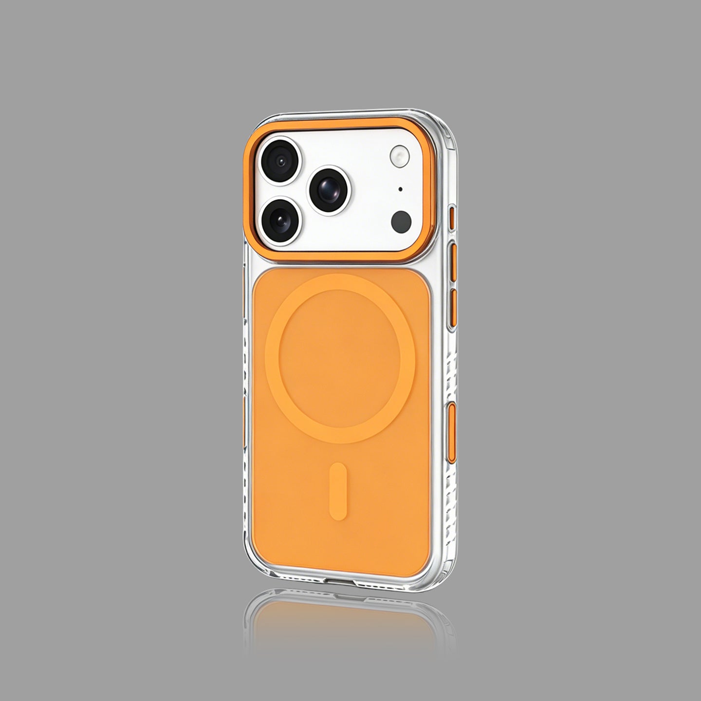 마그네틱 카드 홀더가 있는 프로스티드 매트 투명 iPhone 케이스
