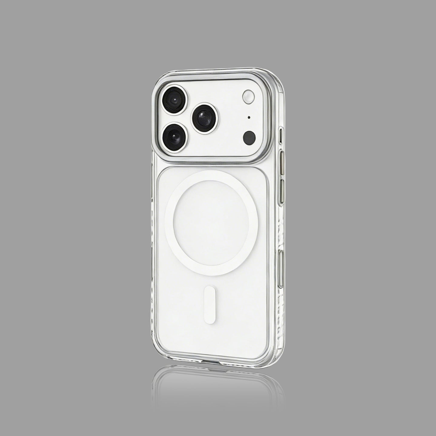 마그네틱 카드 홀더가 있는 프로스티드 매트 투명 iPhone 케이스