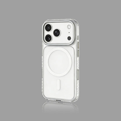 마그네틱 카드 홀더가 있는 프로스티드 매트 투명 iPhone 케이스