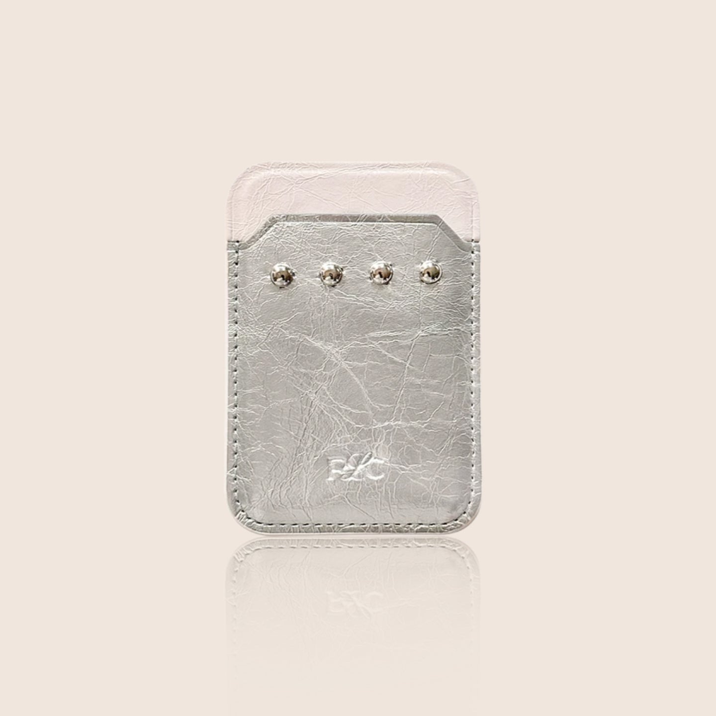 Color-Block Rivet Magnetic Card Holder