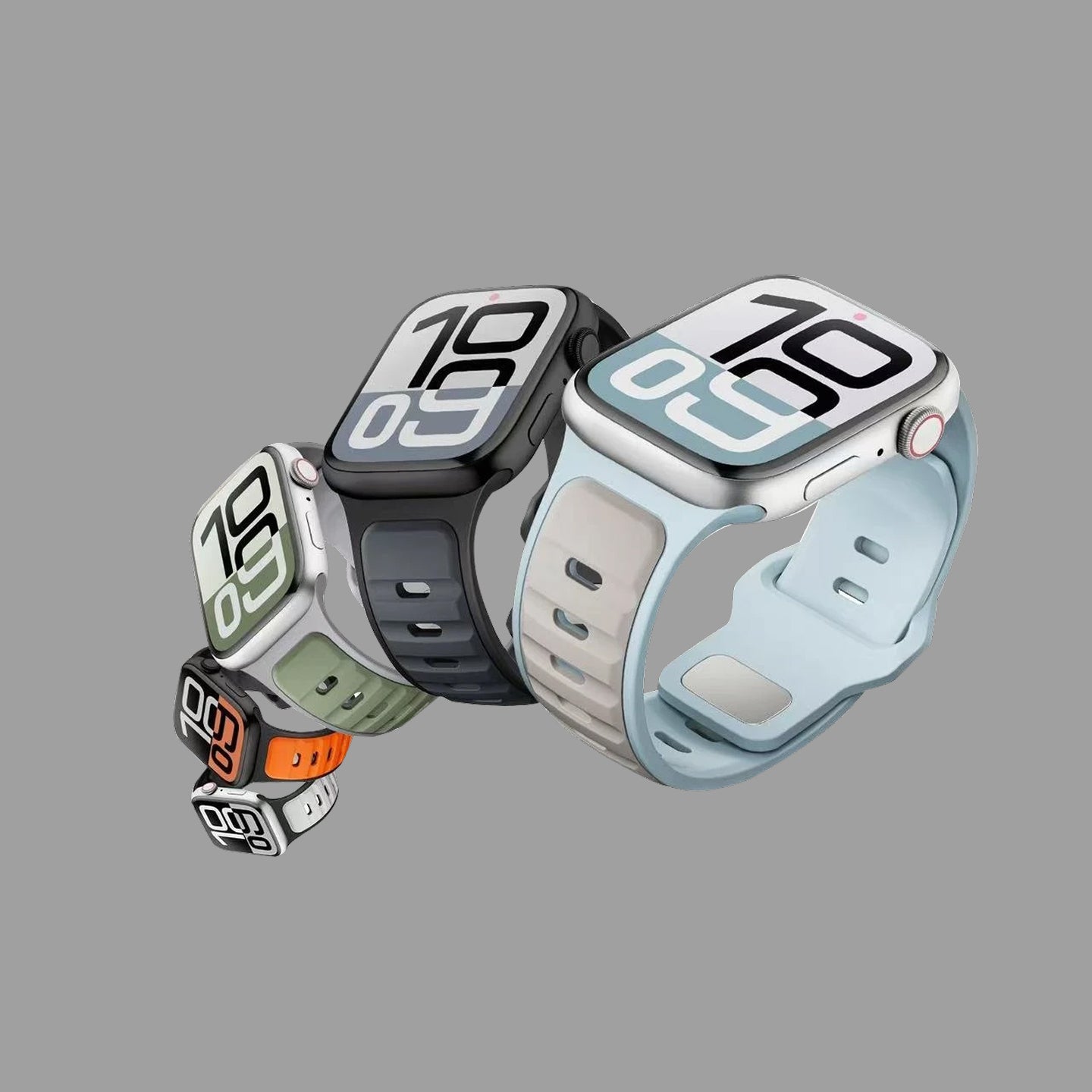 Apple Watch용 소프트 듀얼 컬러 실리콘 워치 밴드