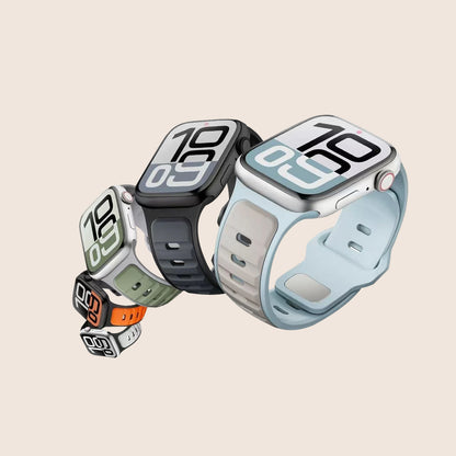 Apple Watch용 소프트 듀얼 컬러 실리콘 워치 밴드