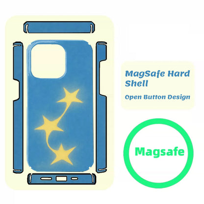 Sky Blue Flying Stars iPhone Case, Frosted Matte Hard Shell