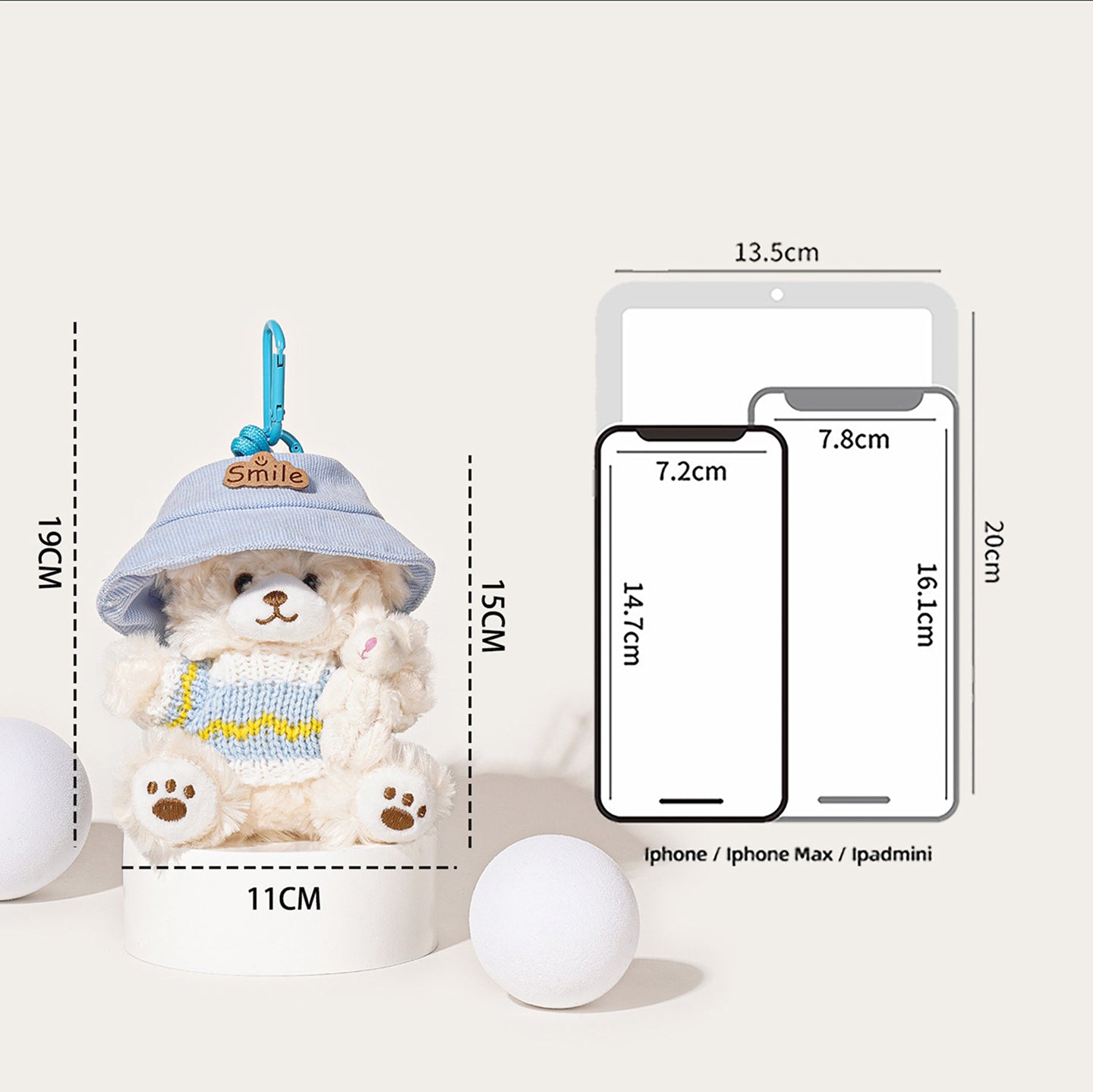 귀여운 플러시 곰 인형 가방 참, 토끼가 곰을 안고 있는 백팩 펜던트