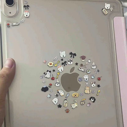 かわいい猫と犬のステッカー、iPad、スマホケース、ノートパソコン、手帳用インス風デカール