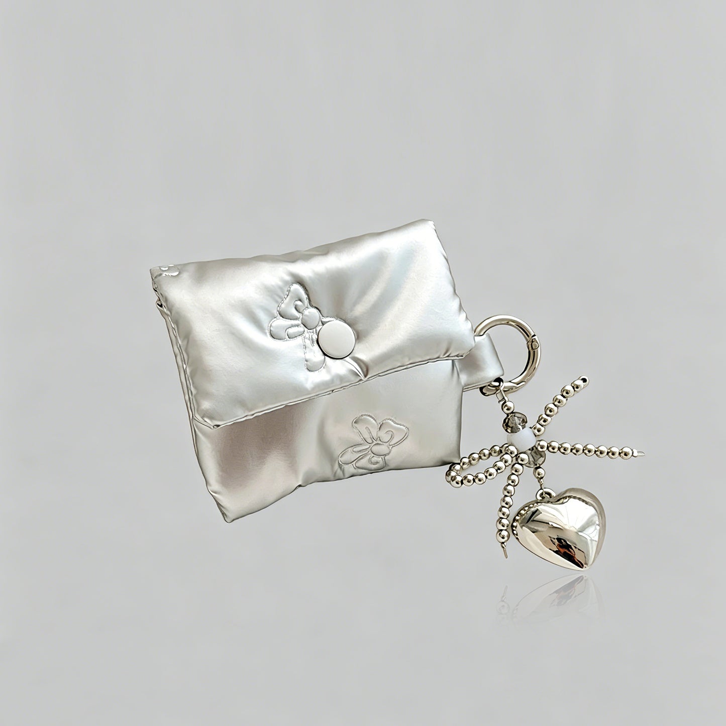 Puffer Bow AirPods Case with Chain Charm
