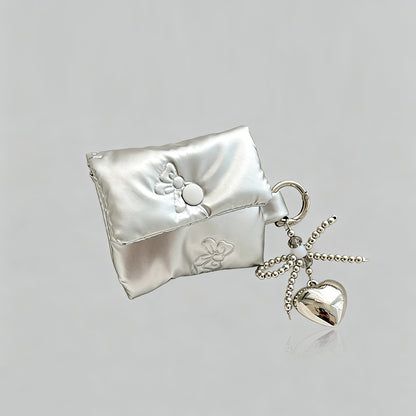 Puffer Bow AirPods Case with Chain Charm