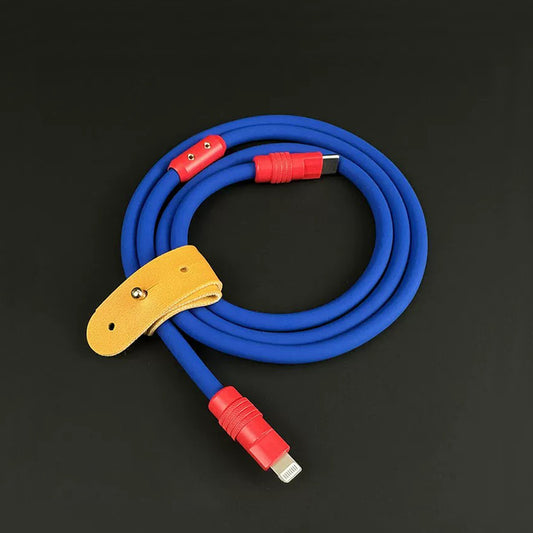 Dopamine Color USB-C to Lightning Fast Charging Cable, Thick Soft Silicone iPhone Charger Cord