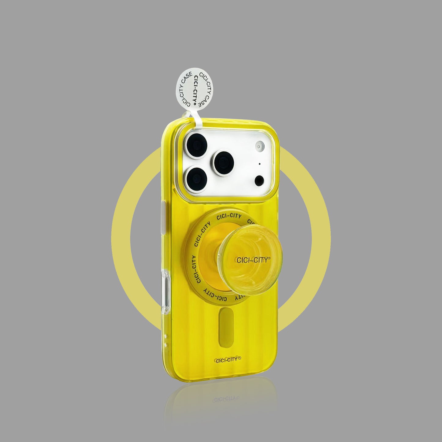 Holographic Striped MagSafe iPhone Case with Matching Stand