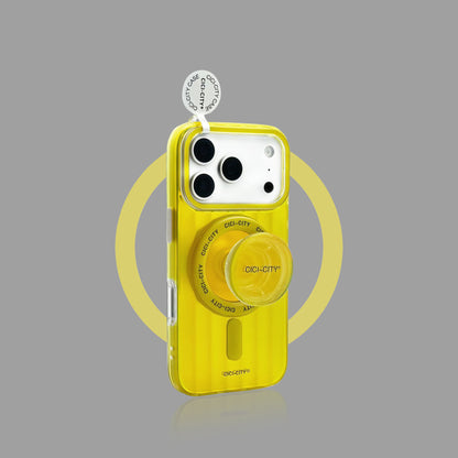 Holographic Striped MagSafe iPhone Case with Matching Stand