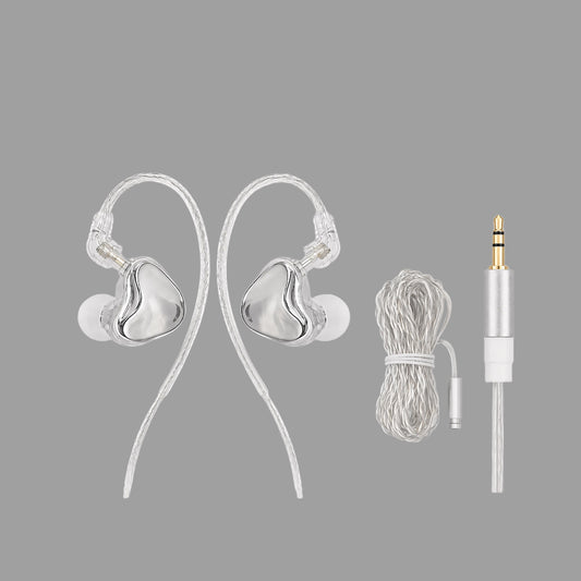 Mirror Silver Wired In Ear Earphones, Metal Shell Headphones with Optional Mic & Type-C Plug for Daily Music Calls