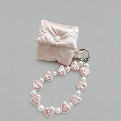 Puffer Bow AirPods Case with Chain Charm