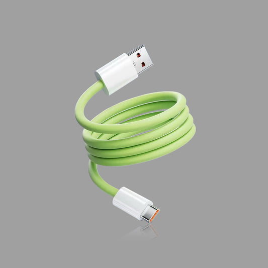 Magnetic Self-Winding USB-C Cable, 240W Fast Charging Liquid Silicone Type-C Charger Cord