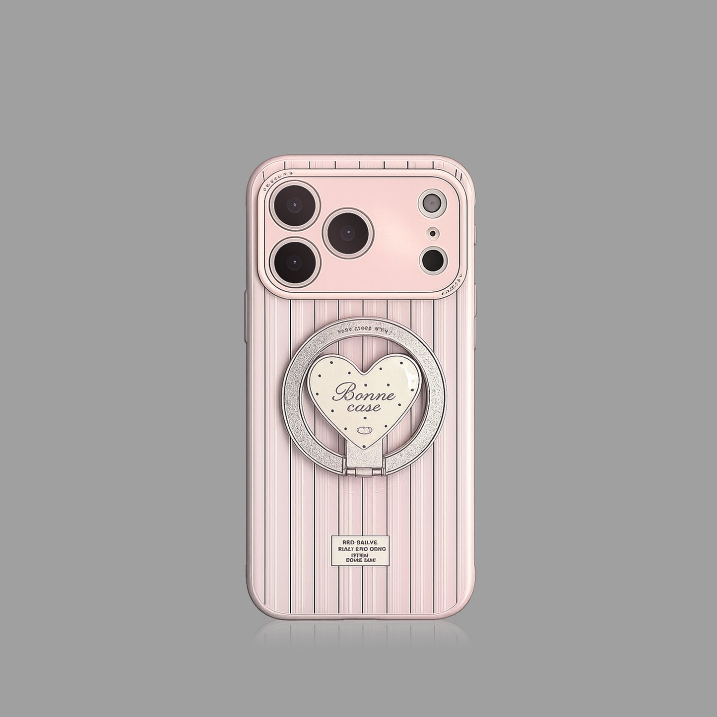 Ice Blue Polka Dot & Bow MagSafe iPhone Case with Heart Stand