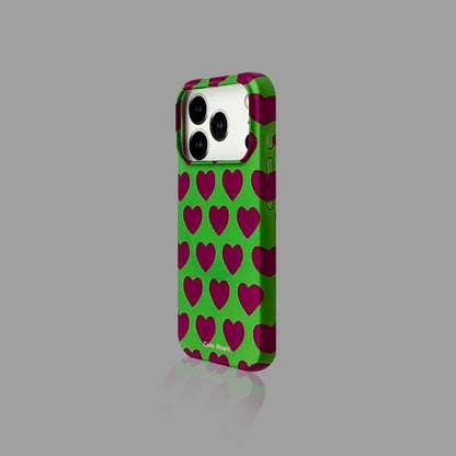 Heart & Polka Dot iPhone Case with Magnetic Heart Stand