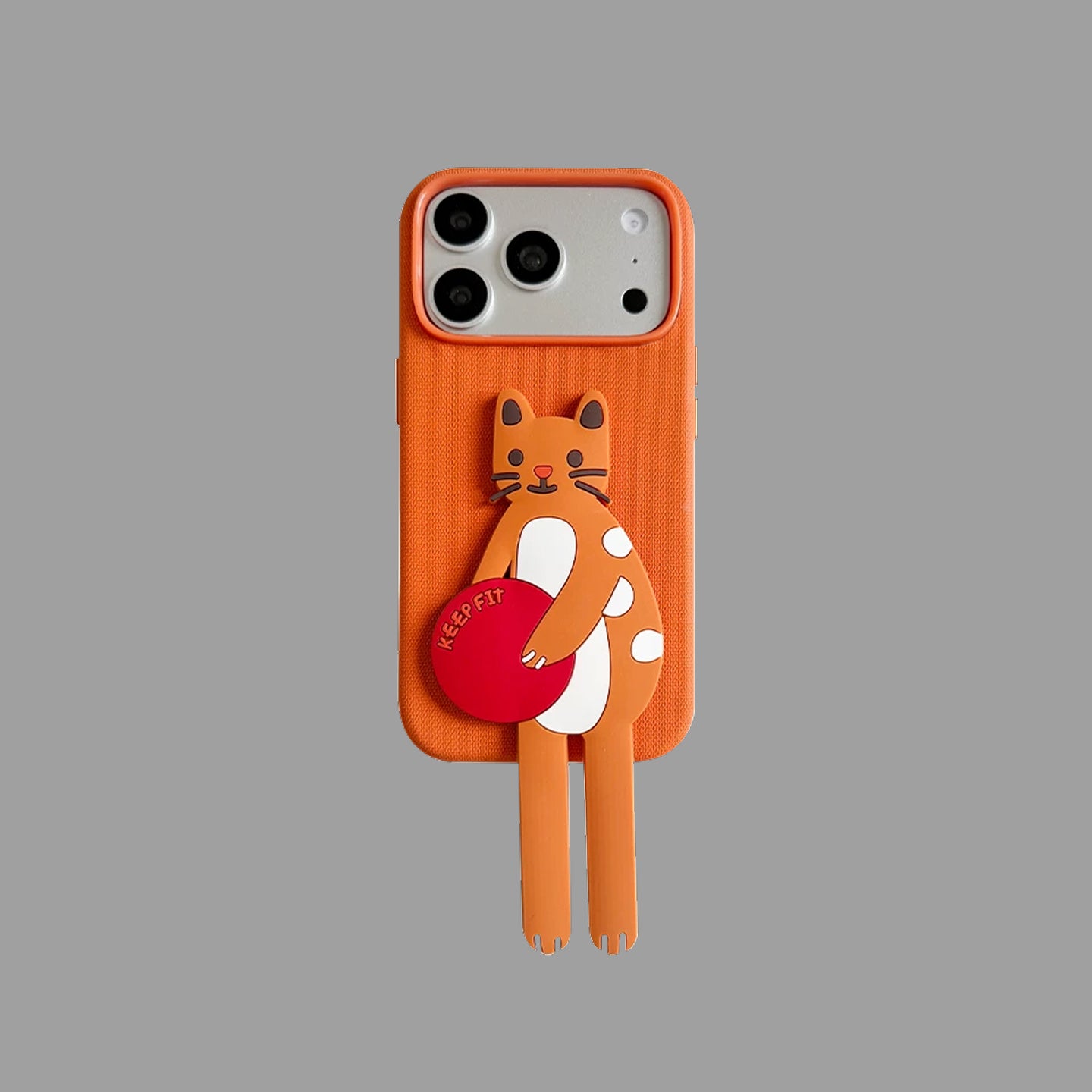Long‑Leg Animal Stand iPhone Case, Fabric Texture 3D Cartoon Protective Cover