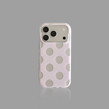 Hollow Polka Dot iPhone Case, Minimalist Matte Protective Cover