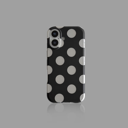 Hollow Polka Dot iPhone Case, Minimalist Matte Protective Cover