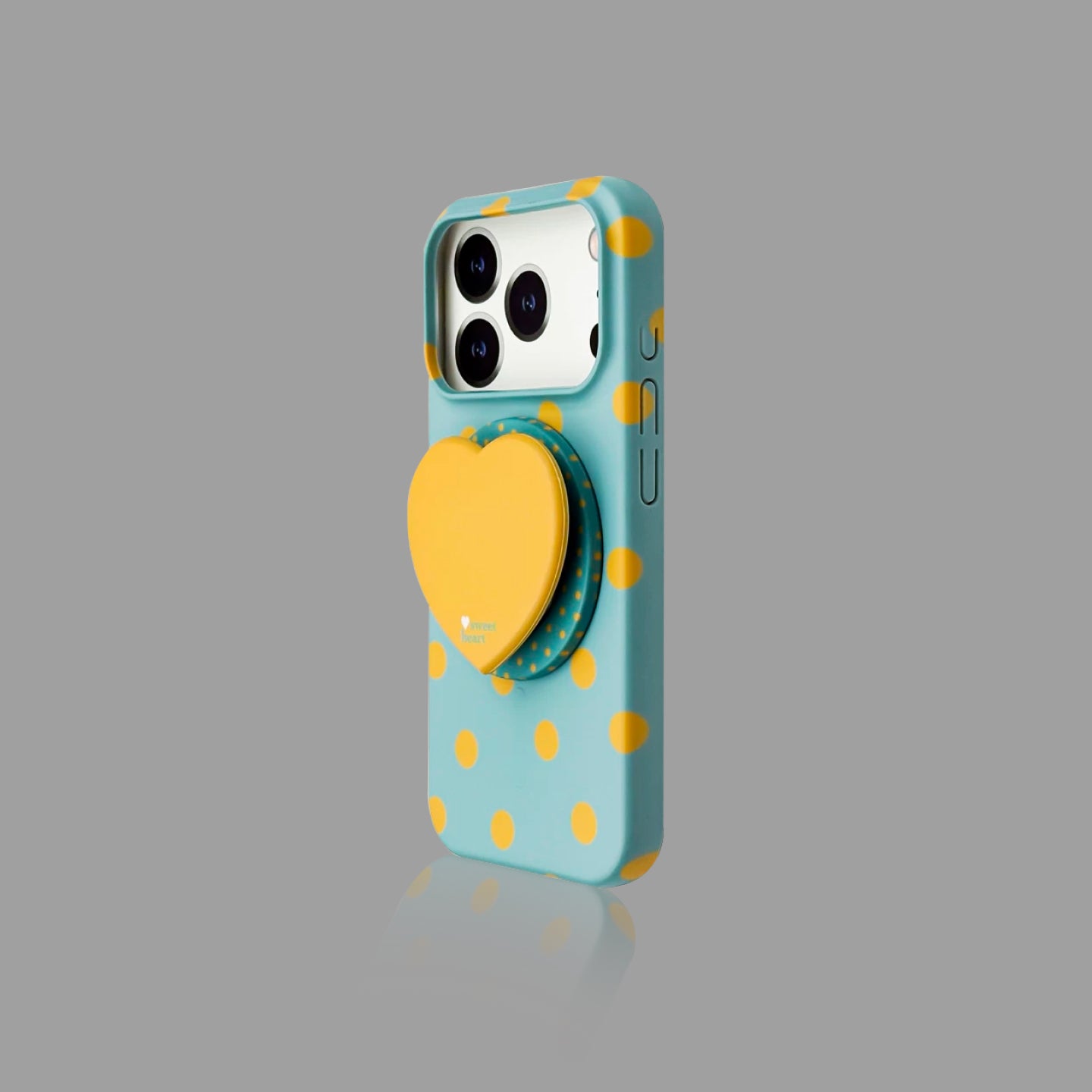 Heart & Polka Dot iPhone Case with Magnetic Heart Stand