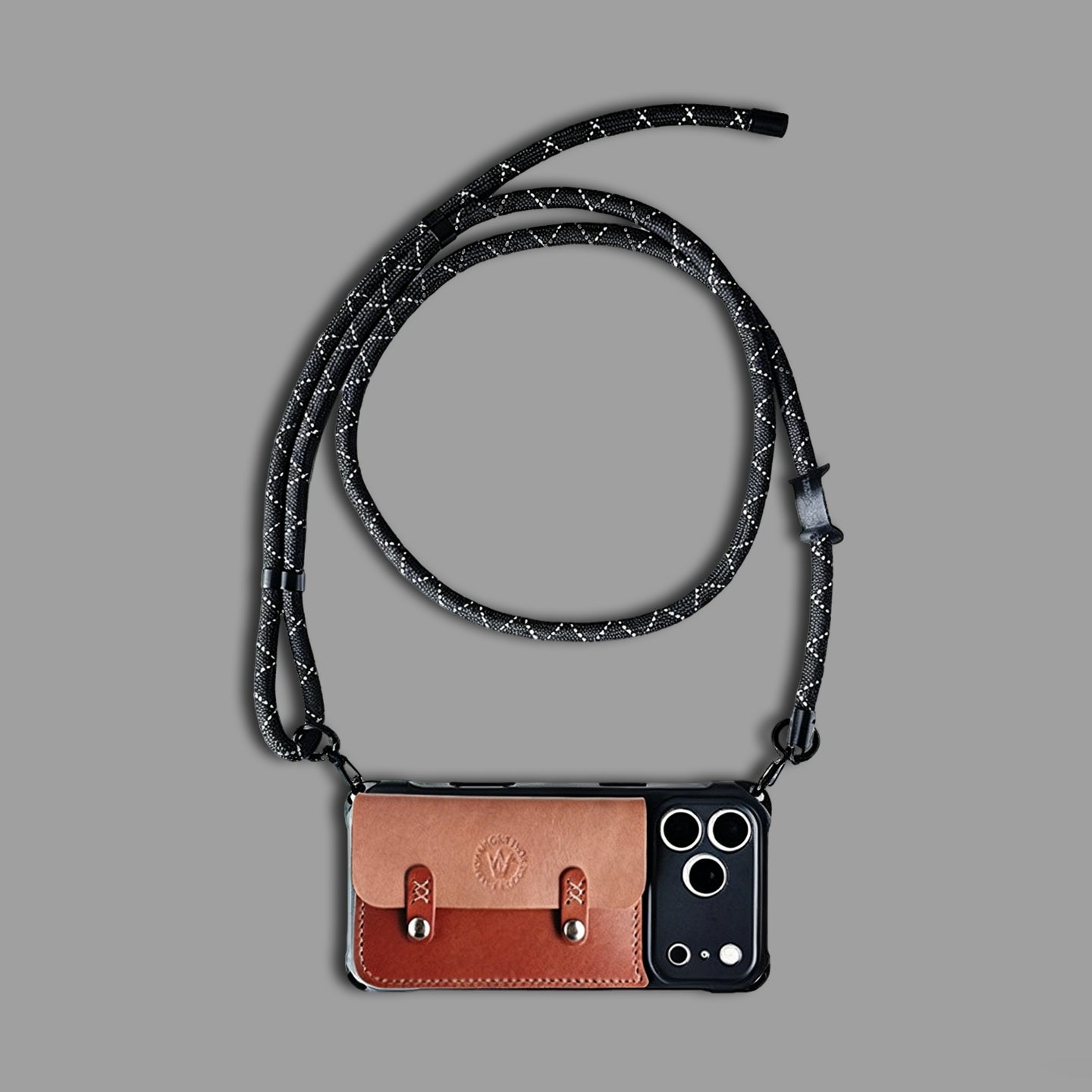 Classic Leather Cardholder iPhone Case with Crossbody Strap, Wallet-Style